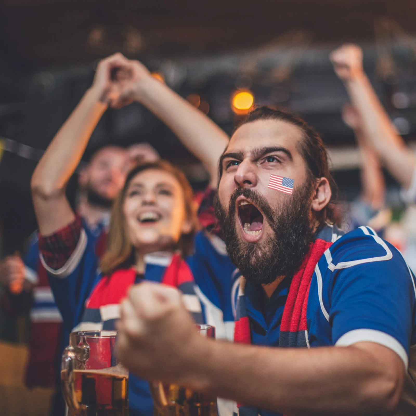 

American Flag Stickers Patriotic Face Tattoos Bulk Small Decals Sports Match Body Art Usa Festival Plastic Washable Removable