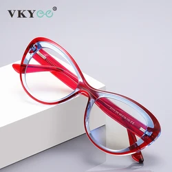 VICKY Oval Cat's Eye Women's Reading Glasses Anti-Blue Light Customizable Prescription Fashion Personalized Frame PFD2173