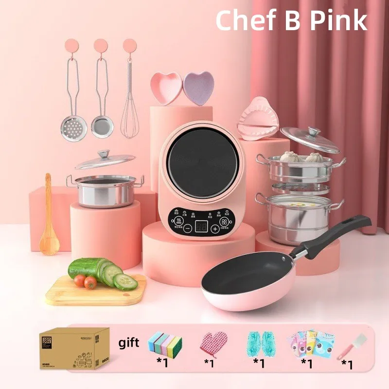 Mini Simulation Kitchen Toys Real Cooking Small Kitchen Pots Children Cooking Is Edibletoys Kitchenware Set Girl Gift