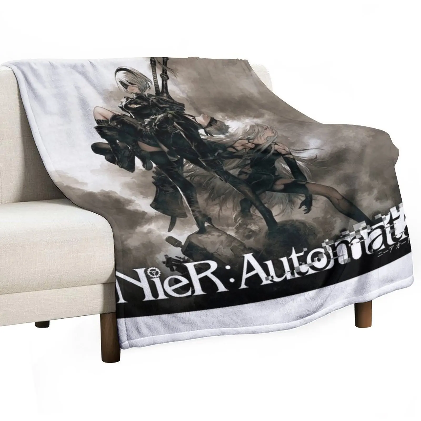 Nier Automata 2B Throw Blanket Plush anime for winter Weighted Blankets