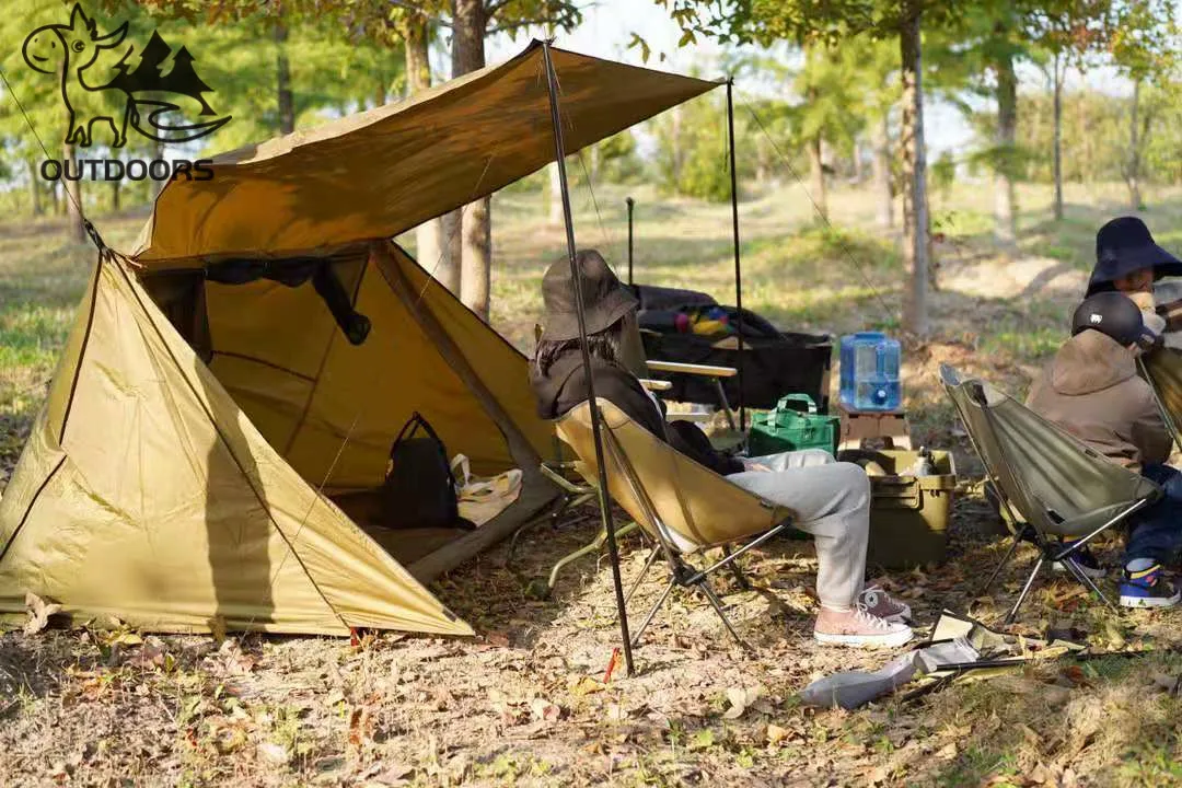 Ultralight Bushcraft Shelter,Brown,Army Green and Black, Backwoods Shelter