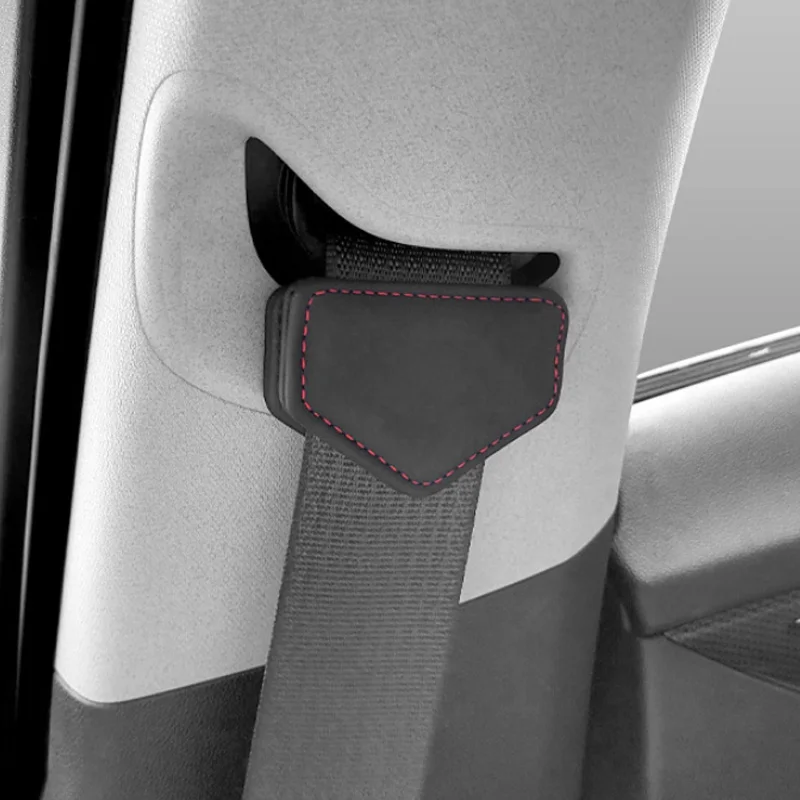 Car Seat Belt Clip Magnetic Safety Belt Fixed Limiter PU Seat Belt Fixed Limit With Card Clip For Car Interior Accessories