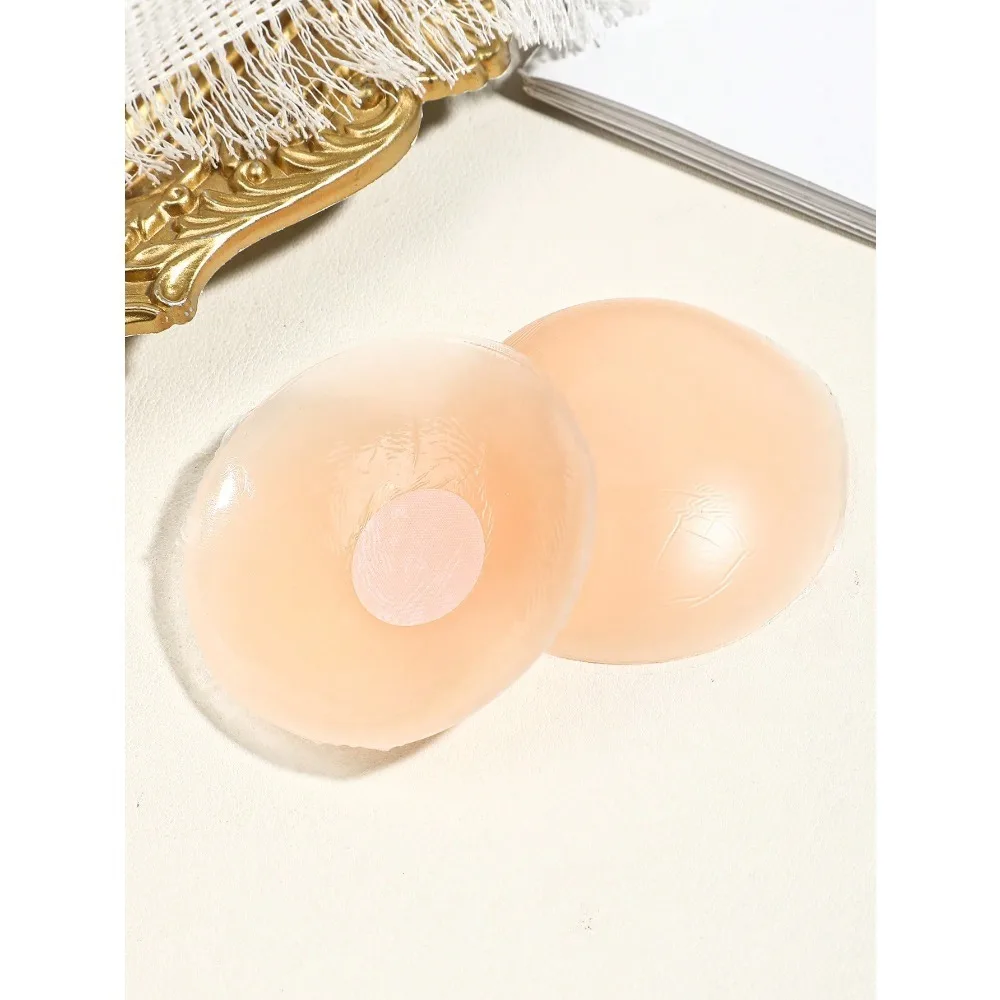 6 Pairs Individually Packed Nude Round Silicone Nipple Covers, Ultra Thin Breathable Anti-Bulge Invisible Nipple Pasties, Reusable Self Adhesive Anti-Convex Breast Stickers Perfect for Summer Strapless Dresses, Camisoles and Bikinis view 6