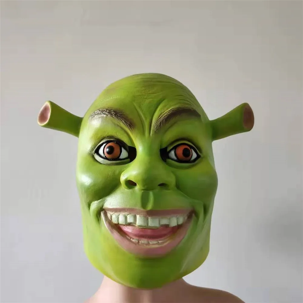 Green Shrek Masks Halloween Mask Movie Cosplay Masquerade Party Mascara Carnaval Mascaras De Latex Realista Animal Scary Masque