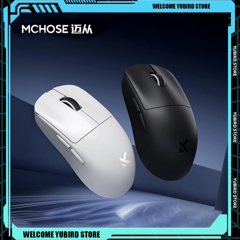 MCHOSE L7 Ultra Wireless Mouse Tri-mode 2.4G BT PAW3395 8K Rechargable Portable Lightweight Laptop Esports Customized PC Mice