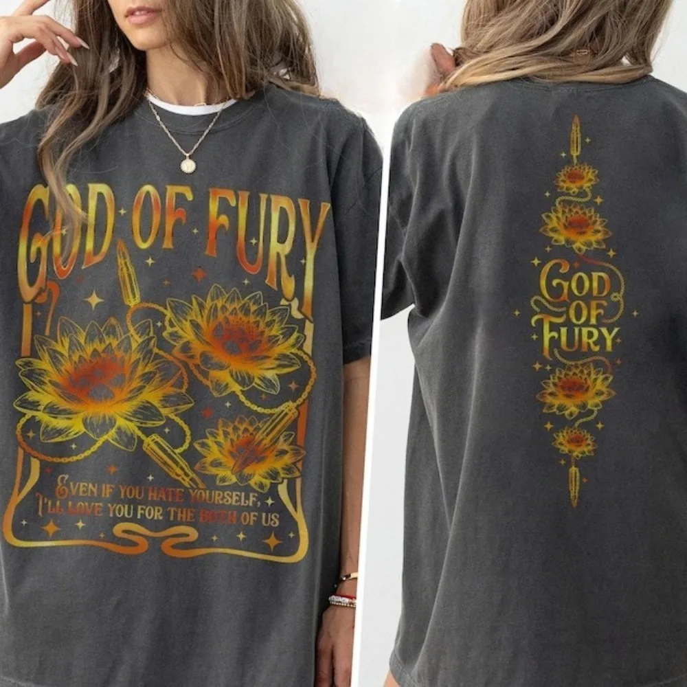God of Fury Legacy Graphic Shirt Rina Kent Merch Shirt Mythology Fire Art Tee Vintage Fantasy Power Tops Book Love Clothes