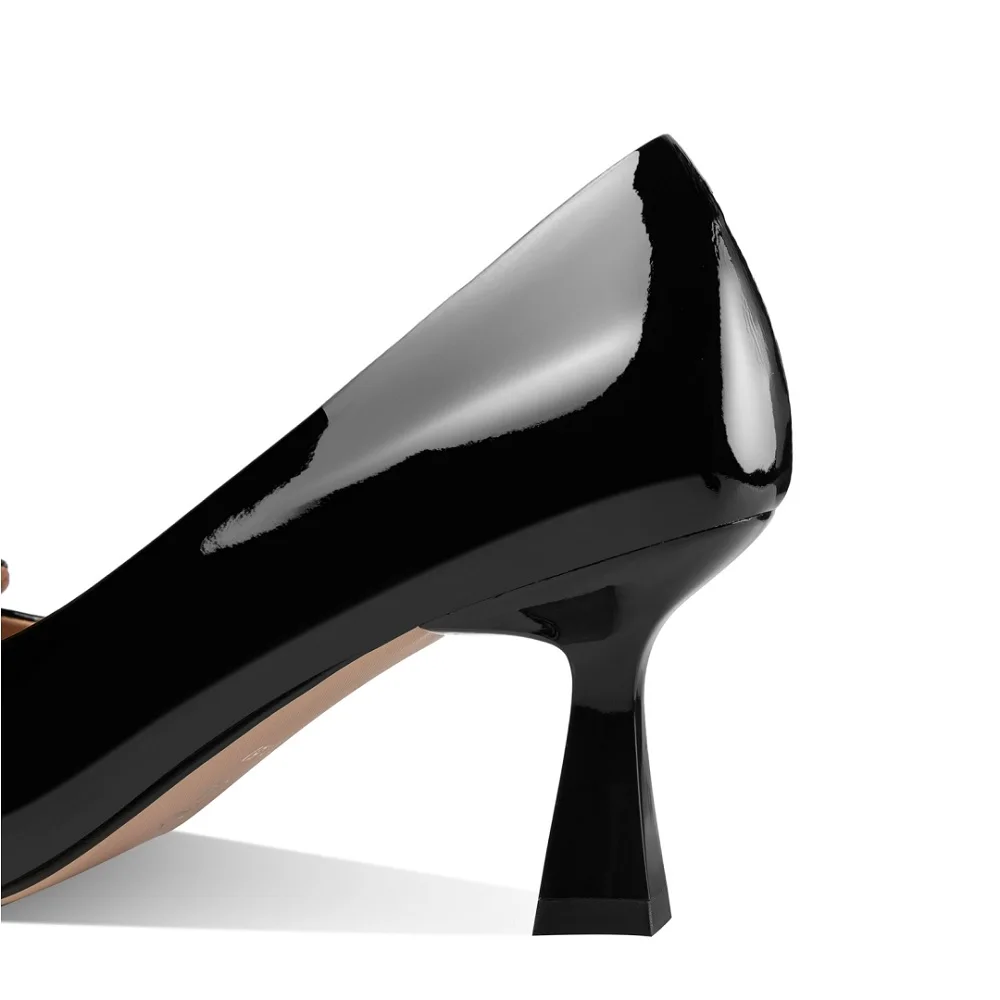 【JOCHEBED HU】Good Quality Women Brand Genuine Leather Shoes Pointed-toe Thin High Heels Lady Shallow Party Dress Shoes 33-43