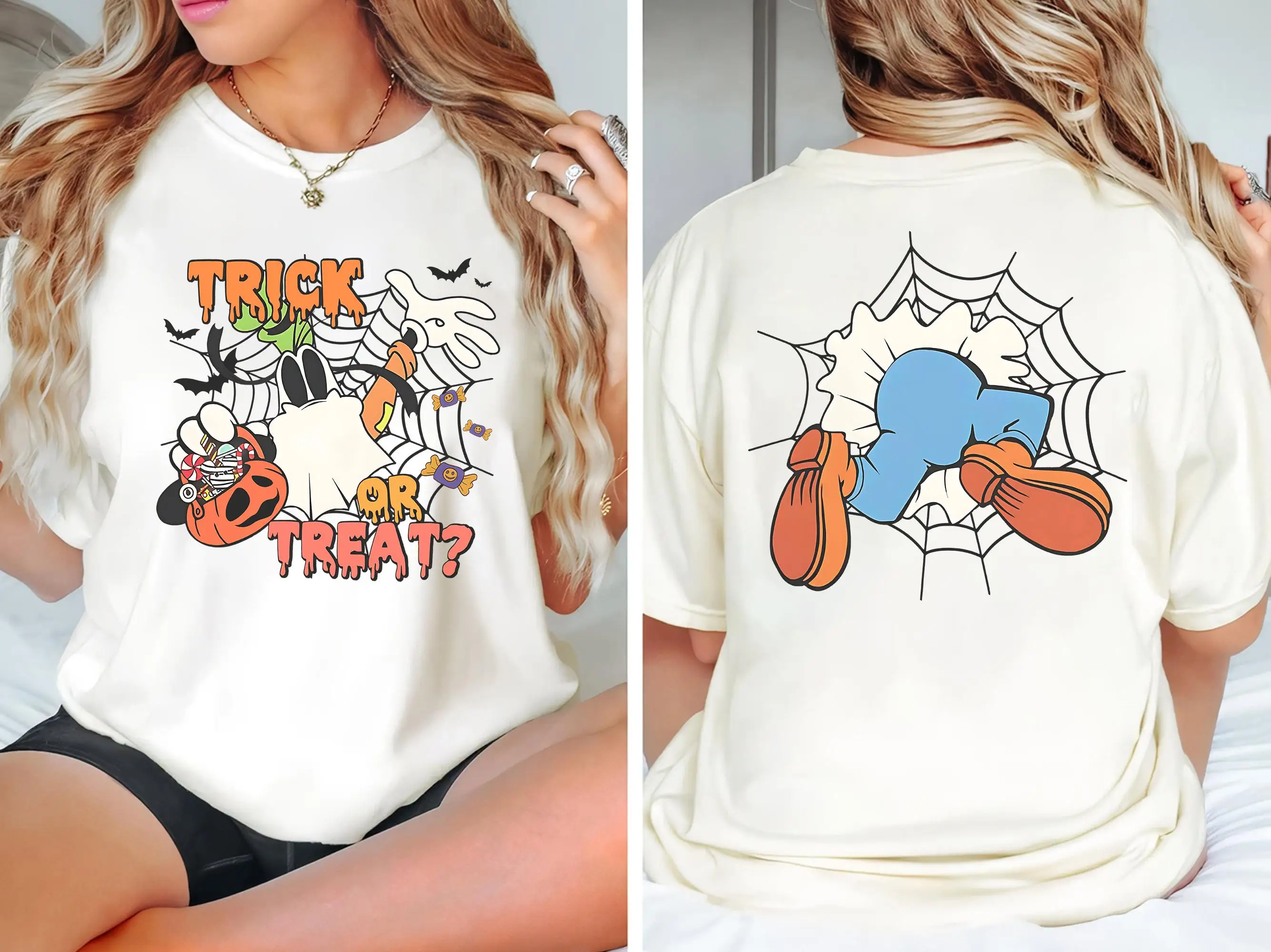 

Футболка Disney Goofy Halloween Trick-or-Treat Disney Dog Lover, мужская и женская хлопковая всесезонная базовая футболка