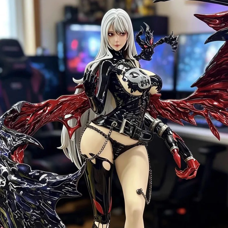 

48cm Hot Anime Lady Devimon Digimon GK Figure Painted Collectible Statue Desk Setup PC Case Ornament Collection Toys Boys Gifts