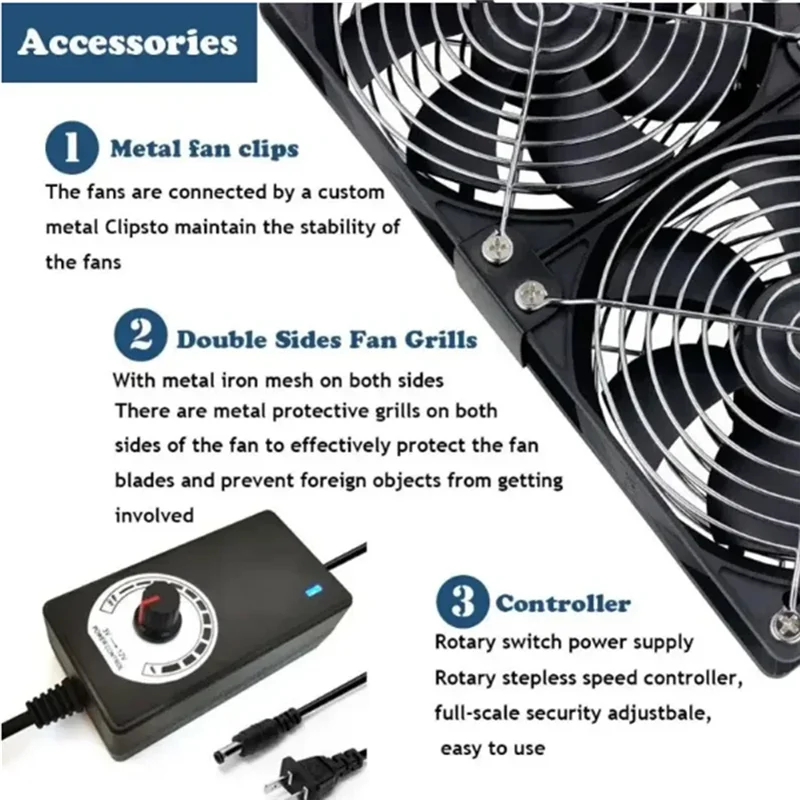 EMECE-Cooling Fan With Belt Controller Multi Functional Chassis Workstation Cooling Fan US Plug