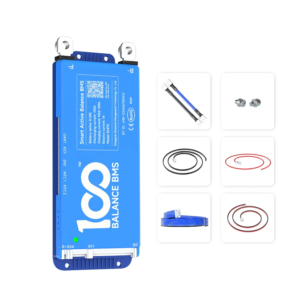 Smart 4S~8S BMS 1A Active Balance integrated Bluetooth CAN RS485 UART 40A 60A 80A 100A 150A for Lithium battery NCM LFP LTO