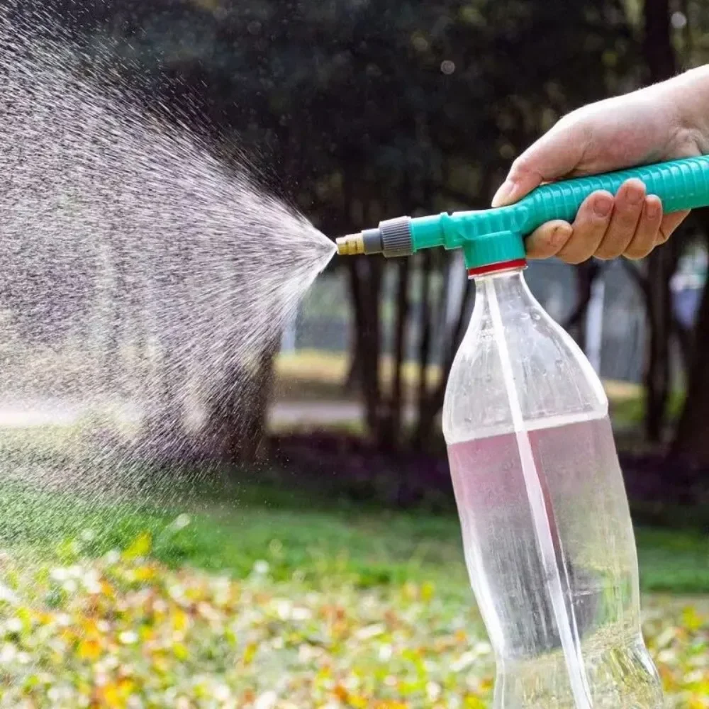 ارتفاع ضغط حديقة البخاخ قابل للتعديل سحب التدريجي زجاجة مشروبات فوهة الرش حديقة سقي ضغط رذاذ أدوات البستنة