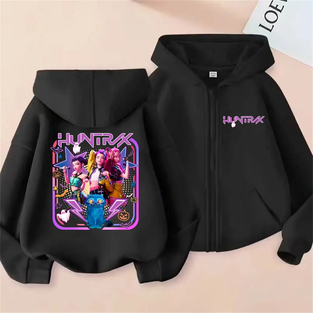 

Kpop Demon Hunters Zipper Hoodie Rumi Mira Zoey Zip Up Jacket Coat Derpy Tiger Hoodies Men Women Fashion Oversized Streetwear