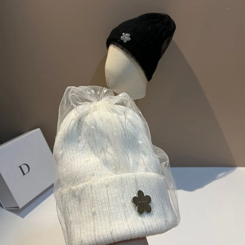 

​​2025 Lace Flower Knit Hat Women Winter Windproof Warm Earflap Beanie Boho Headwrap Unisex Free Shipping​​