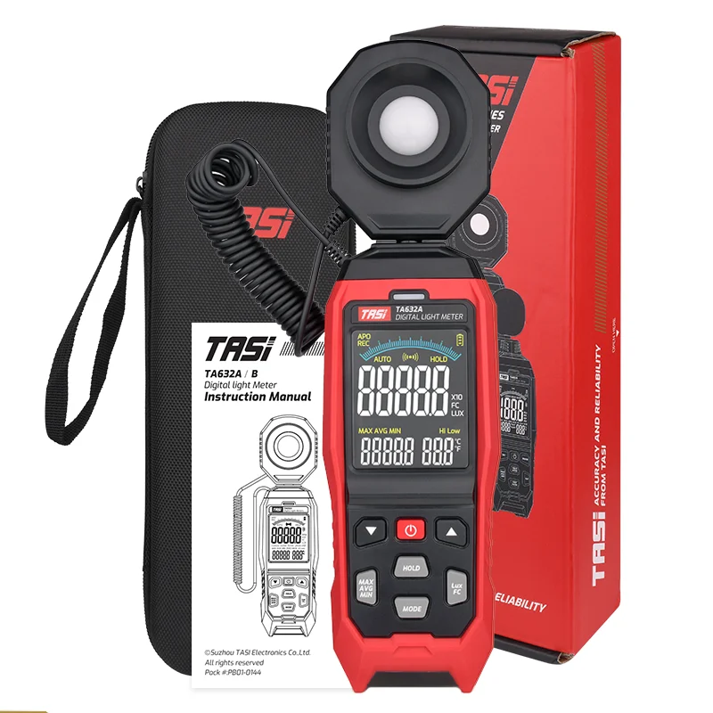 TASI TA632A TA632B Digital Light Meter Photography Luxmeter Detachable Probe Illuminometer Lux/Fc Photometer Enviromental Tester