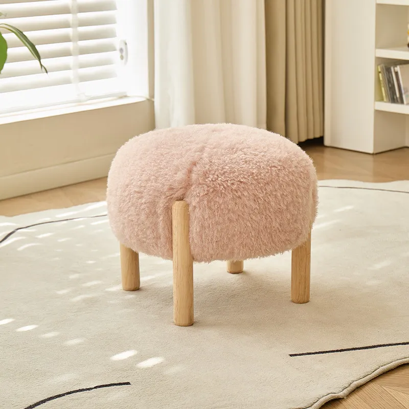 

Велюровая банкетка-пуф в форме гриба, элегантная кремовая скамья для прихожей, современный кашемировый пуф для коридора, моющийся