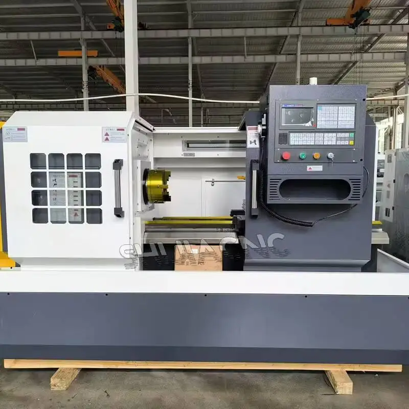Ck6140 مخرطة سرير مسطحة أوتوماتيكية Hine تستخدم تحول معدني أفقي مع محرك نظام التحكم Fanuc CNC للبيع