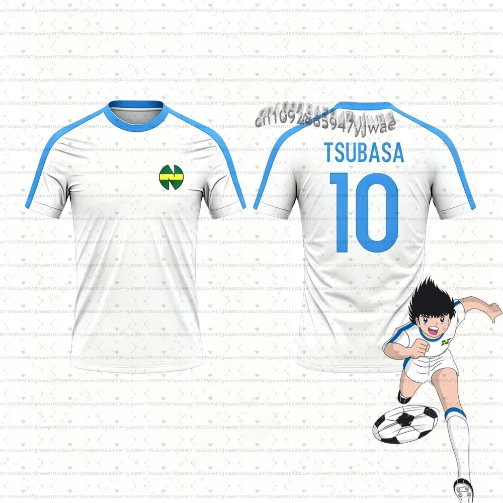 26 Captain Tsubasa Anime 3D-Druck Herren T-Shirt Cosplay Sport Schnelltrocknend Set Herren Trainingsanzug 2-teiliges Set Eltern-Kind-Kleidung – Detail 6