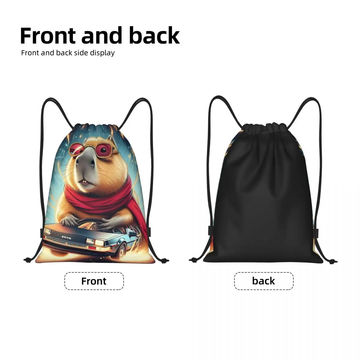 Leuke Capibara Capibara Animal Trekkoord Rugzak Gym Sport Sackpack Waterbestendige String Bag voor hardlopen