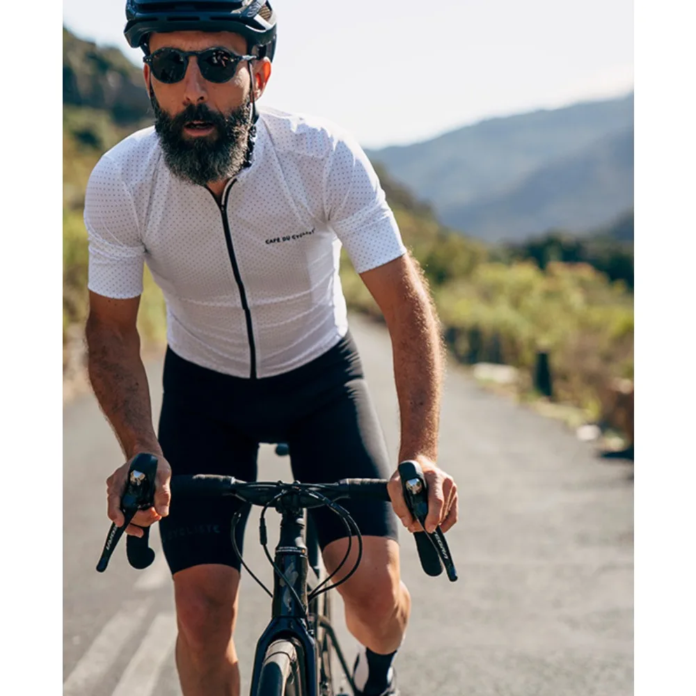 

Cafe Du Cycliste Pro Cycling Jersey striped design Style Camisa De Ciclismo Mans Short Sleeve Bike Clothing Customizable team