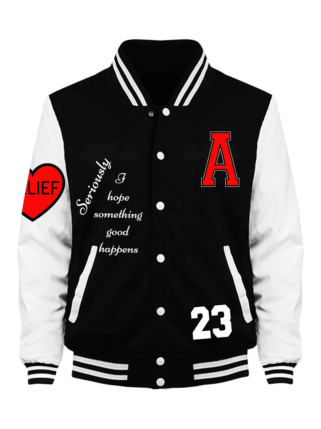 

Seriously Hope Something Good Happens Print Men Jackets Harajuku Baseball Jersey Fleece Loose Clothes Autumn Warm Vintage Top