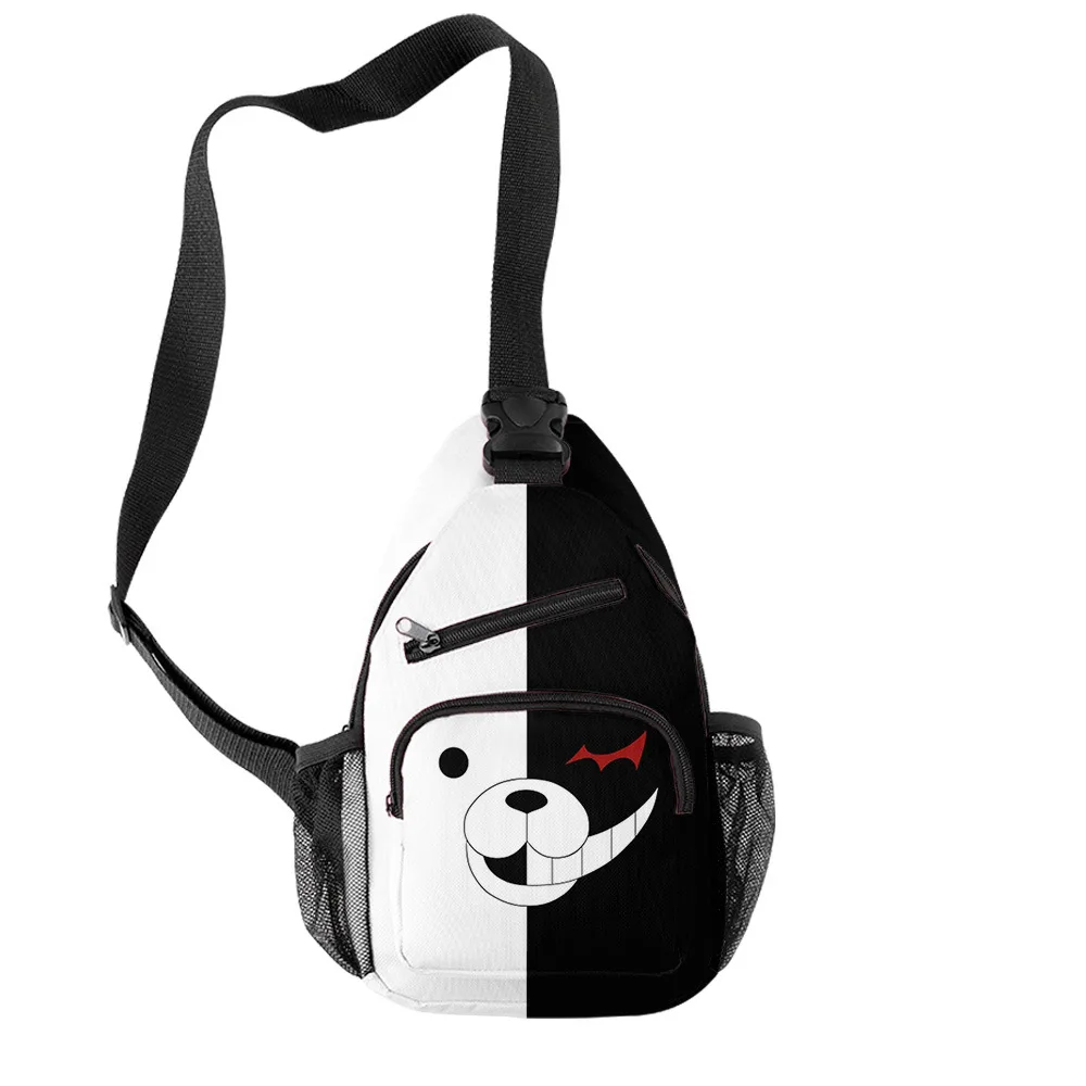 Cartoon Novelty Danganronpa Monokuma Crossbody Chest Bags Oxford Waterproof Boys/Girls Sports Travel Bag 3D Print Shoulder Bags