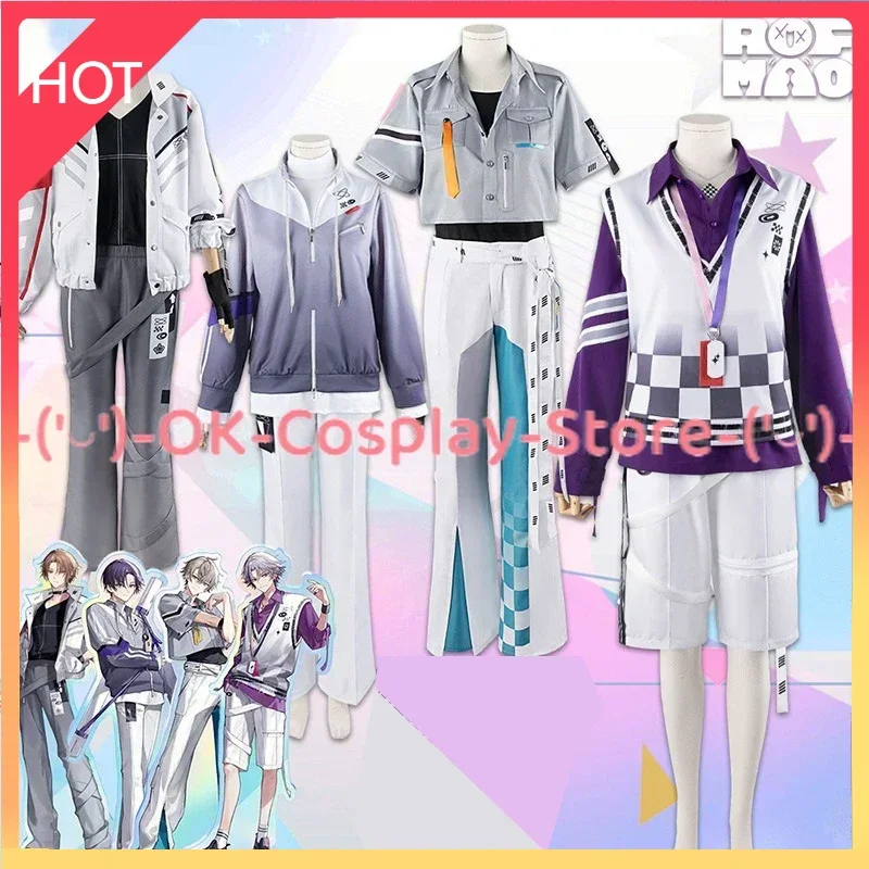 

[Custom Made] VTuber ROF-MAO Kagami Hayato Fuwa Minato Kaida Haru Kenmochi Touya Cosplay Costumes Halloween Party Uniform