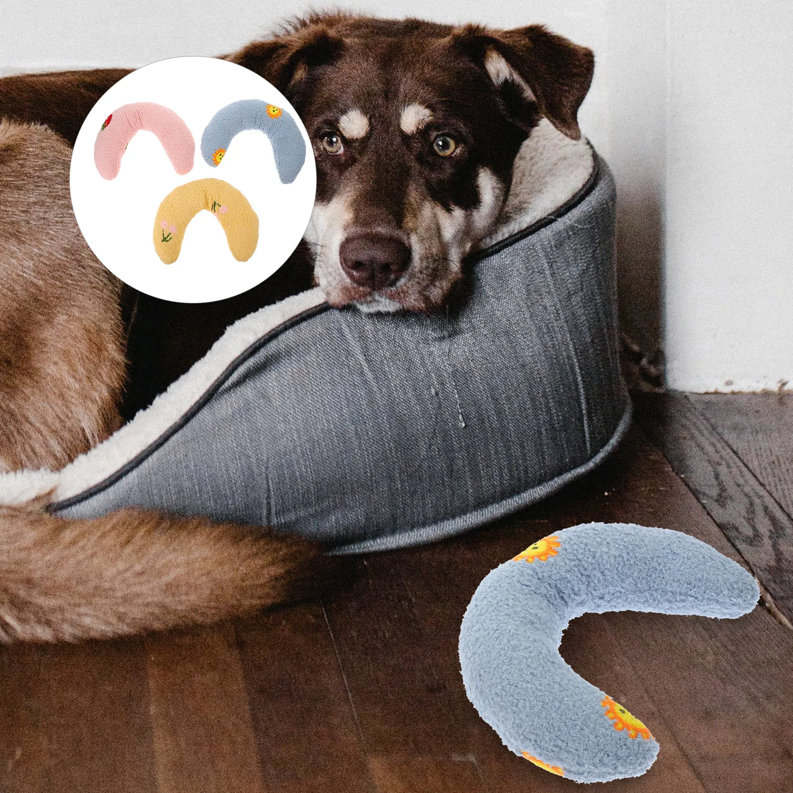

3pcs U-Shaped Dog For Neck Support Calming For Cats Soft Comfortable Pet Sleeping Cushion Indoor Cat Kitten Neck Cushion Little