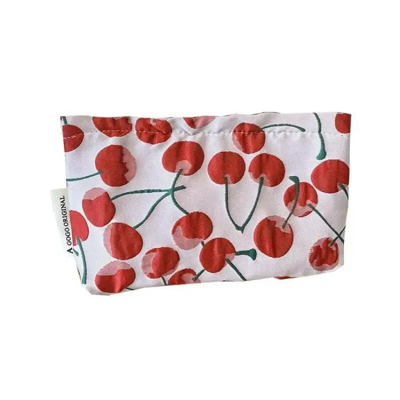 Small Fresh Sweet Cherry Makeup Bag Large Capacity Portable Make-up Bag Water Lotion Makeup Brush Storage Travel Toiletry Bag