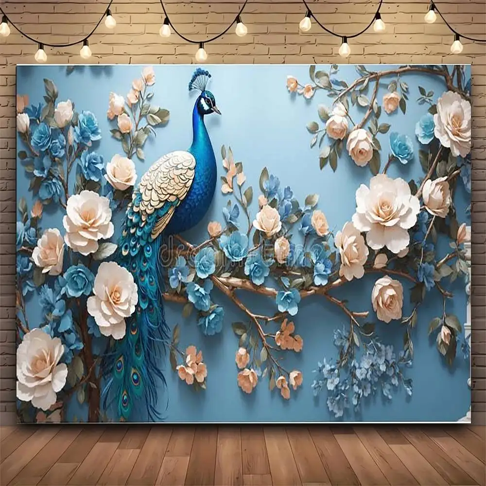 FASHION P-Peacock Floral Decorative Tapestry Print Large Tapestry Wall Hanging Wall Tapestry  Decor Living Room Bedroom Home