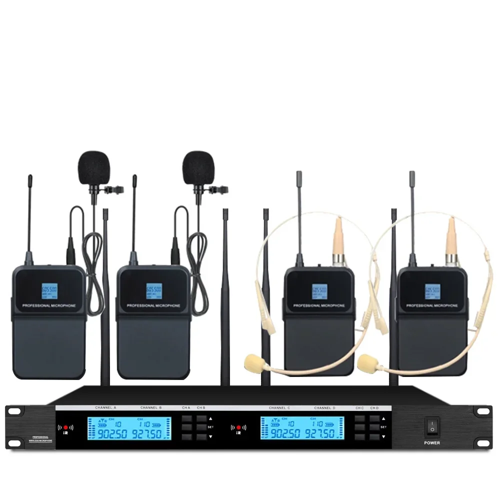 Professional Wireless Microphone System 900MHZ Full Metal Housing Handheld Microphone Home Karaoke Church Stage Microphone