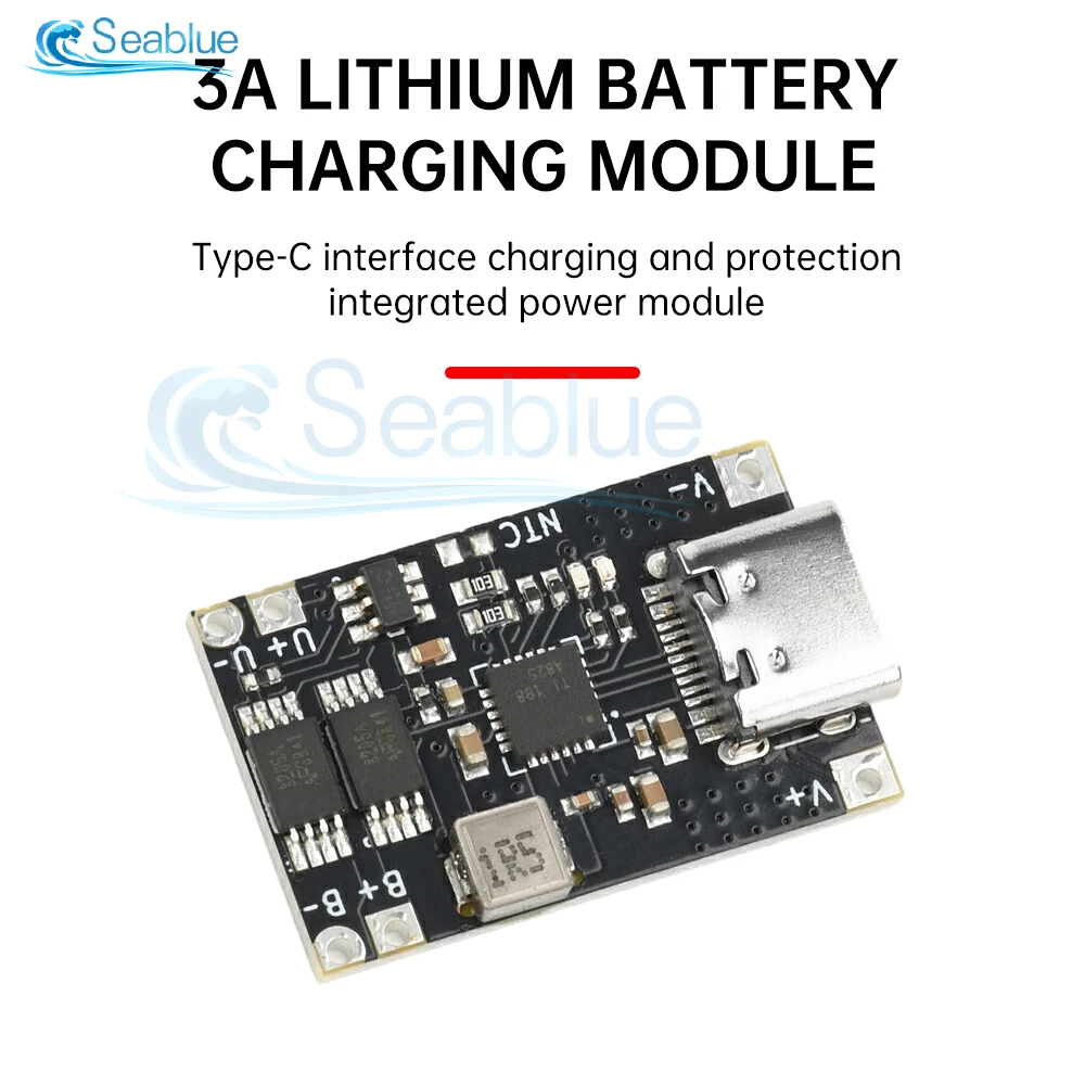 

DC 4.5-12V to 5V 3A Lithium Battery Charging Module Step-Down Power Supply Converter with Overcharge Protection Board Type-C