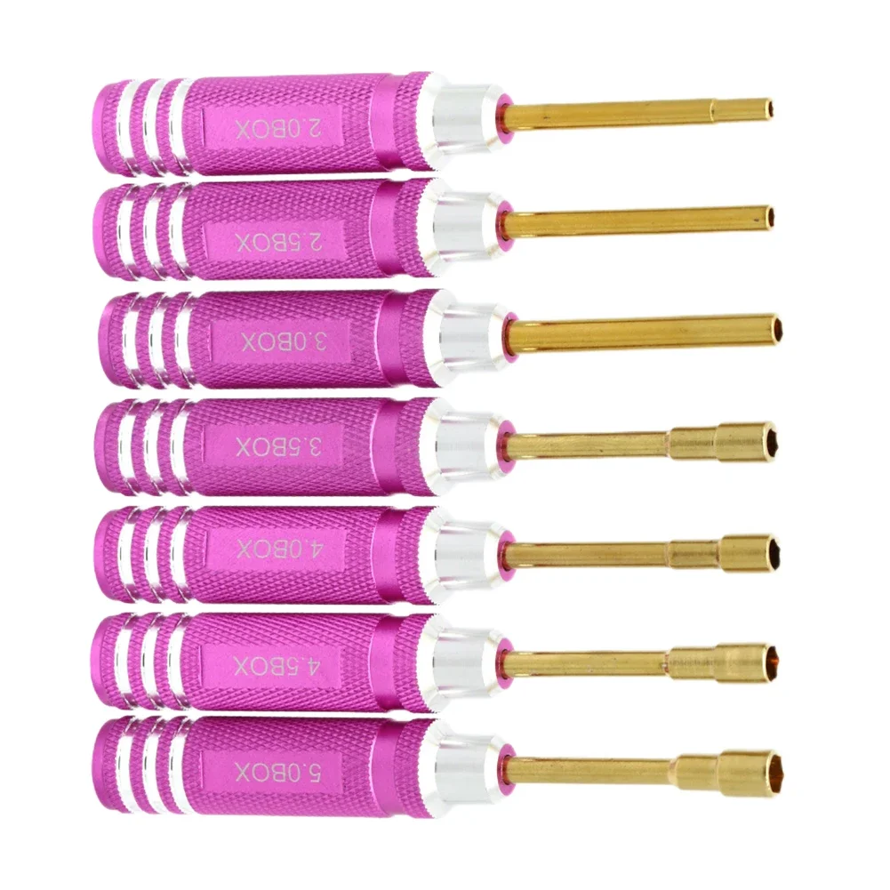 7pcs Hex Nut Key Socket Screw Mini Driver Tool Hexagonal Flat Head Wrench Screwdriver Repair Tool 2-5MM For RC Models