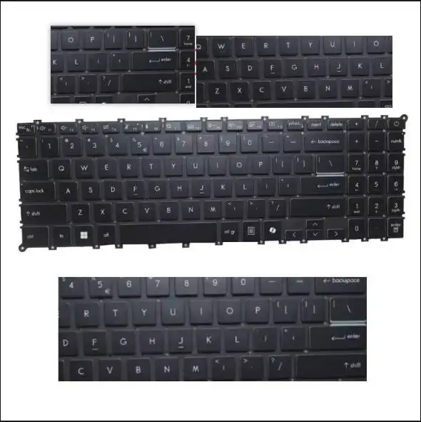 Laptop Backlit US / UK Keyboard For MSI Prestige 16 AI Studio B1V B1VEG B1VFG B1VGG No Frame With power button Black
