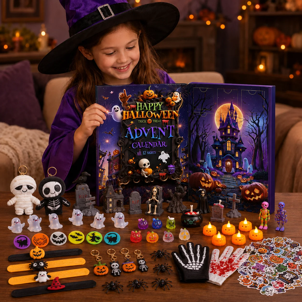 2026 Halloween-Adventskalender Überraschungsbox Spielzeug Halloween-Countdown-Kalender Überraschungsspielzeug Geschenk