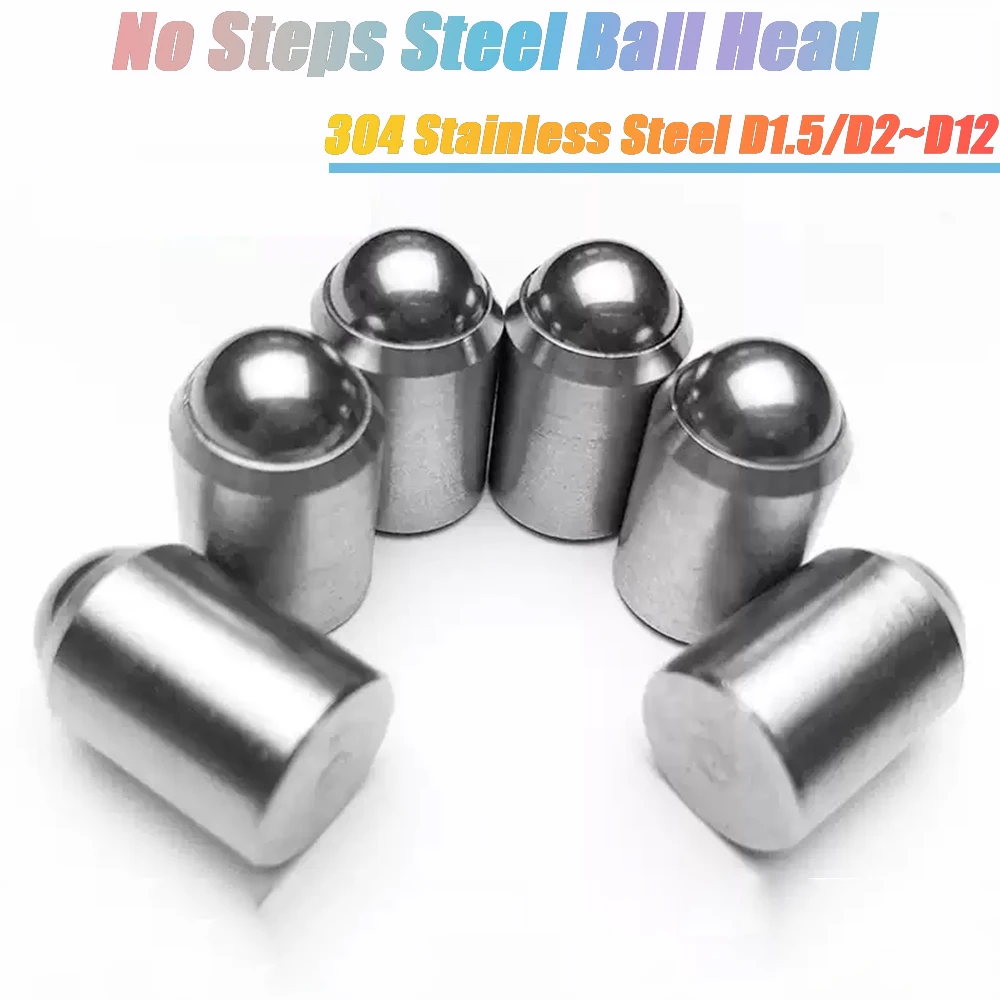 1/5pcs 304 Stainless SteelPositioning Ball Screws Press-in Type Spring Ball Head Plunger No Steps Steel Ball Head  D1.5 D2~D12