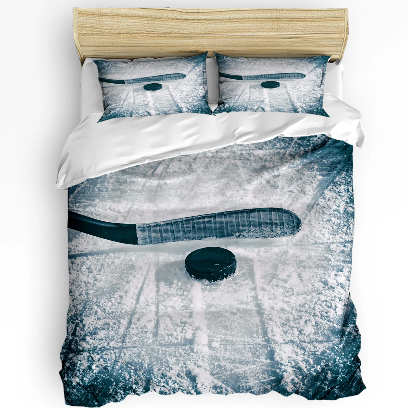 

3pcs Bedding Set Ice Hockey Sports Home Textile Duvet Cover Pillow Case Boy Kid Teen Girl Bedding Covers Set