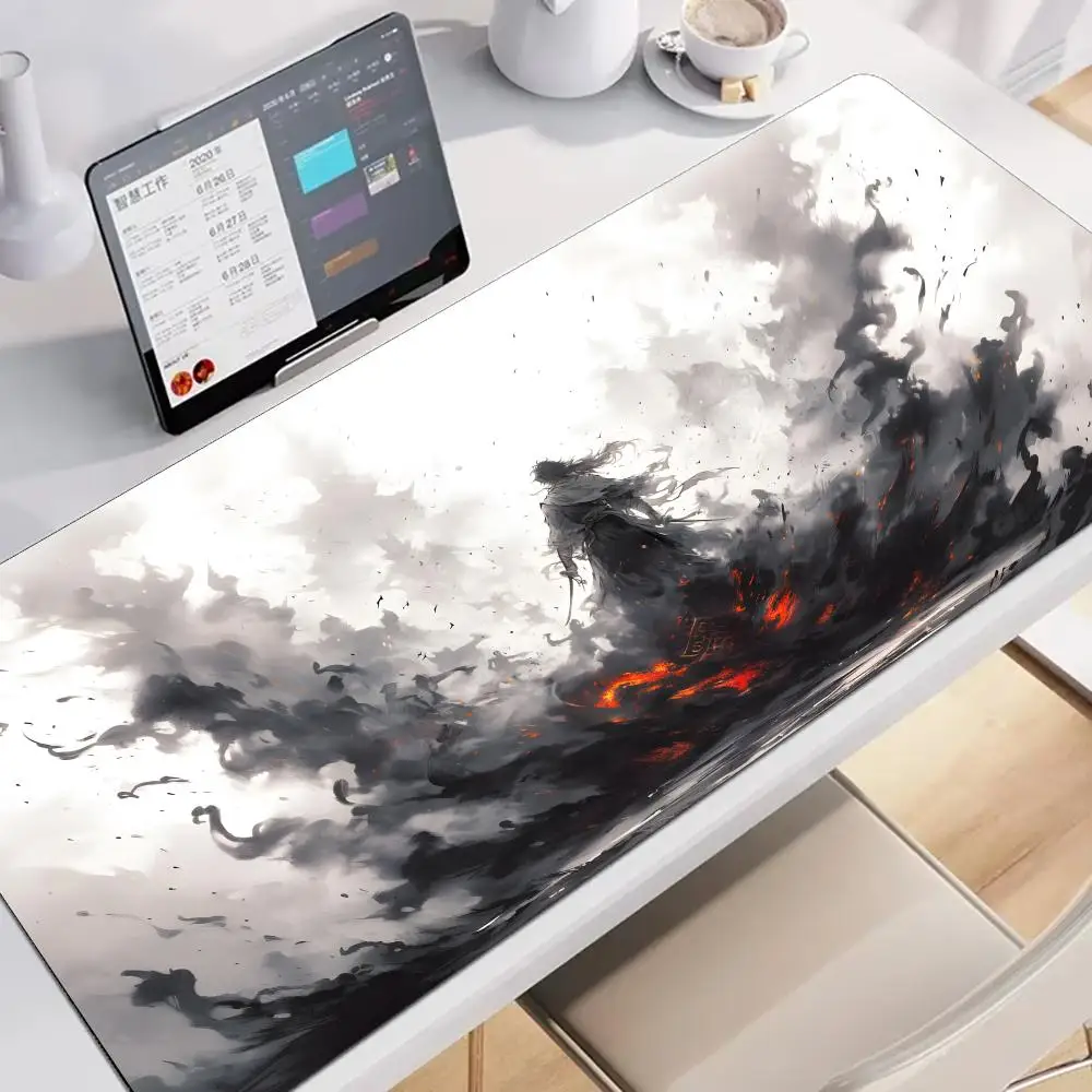 クールインクウォリアーマウスパッド大型ゲーミングマウスパッド滑り止めラップトップタブレットマットノートブックゲームラグPCロックテーブルクッションプレイマット