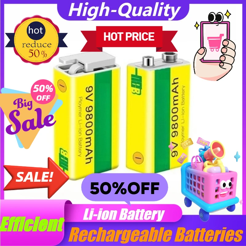 

9V Lithium-ion Rechargeable Battery USB Battery 9V Lithium for Multimeter Toy Remote Control KTV Microphone