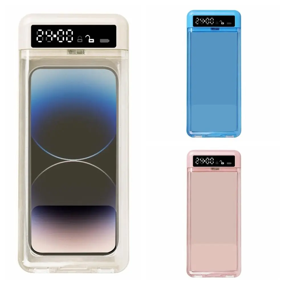 New Portable Phone Lock Box with Timer 24 Hours Transparent Lid Phone Locker Storage Box LCD Display Self-Control Phone Box ADHD
