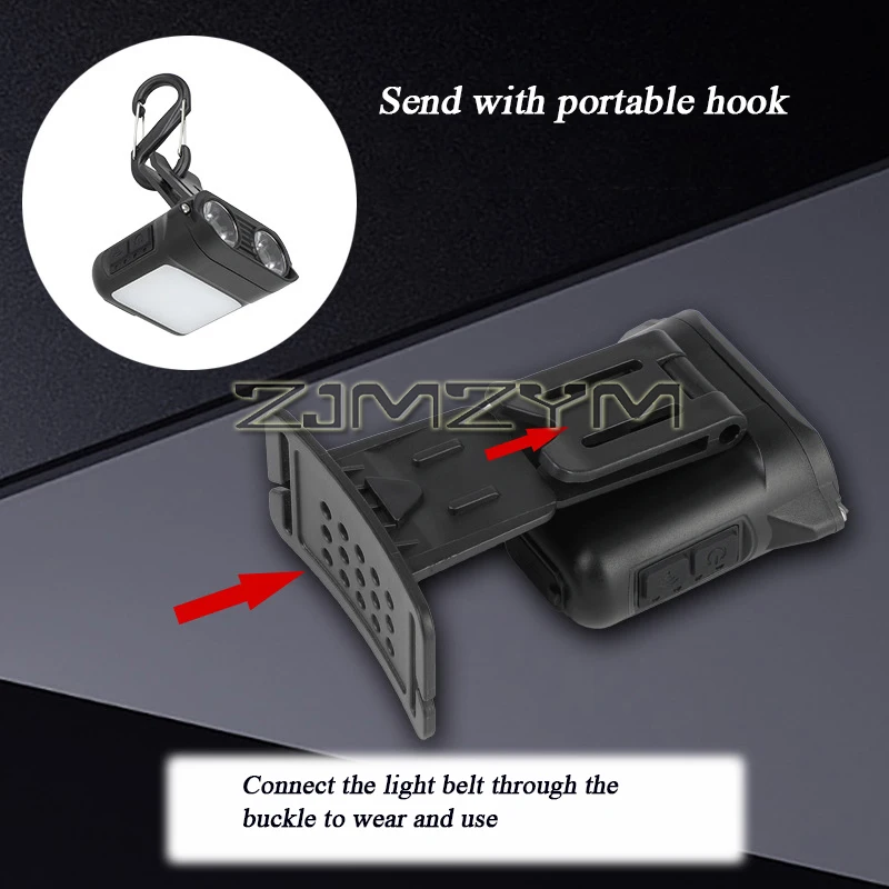 Luz LED con abrazadera para sombrero de pesca nocturna multifuncional, ojo de halcón, fuerte Detección de luz, Faro de carga USB, luz de emergencia para exteriores