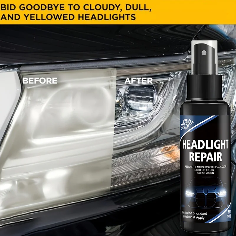 

50ml Professional Car Headlight Restorer – Removes Yellowing, Oxidation, and Cloudiness – Mirror Polishing Paste – Enhances Brig