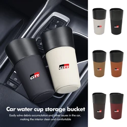 Car Multifunct Water Cup Umbrella Storage Bucket Trash Garbage For Toyota GR Sport Gazoo Racing Yaris 86 Corolla Hilux Supra