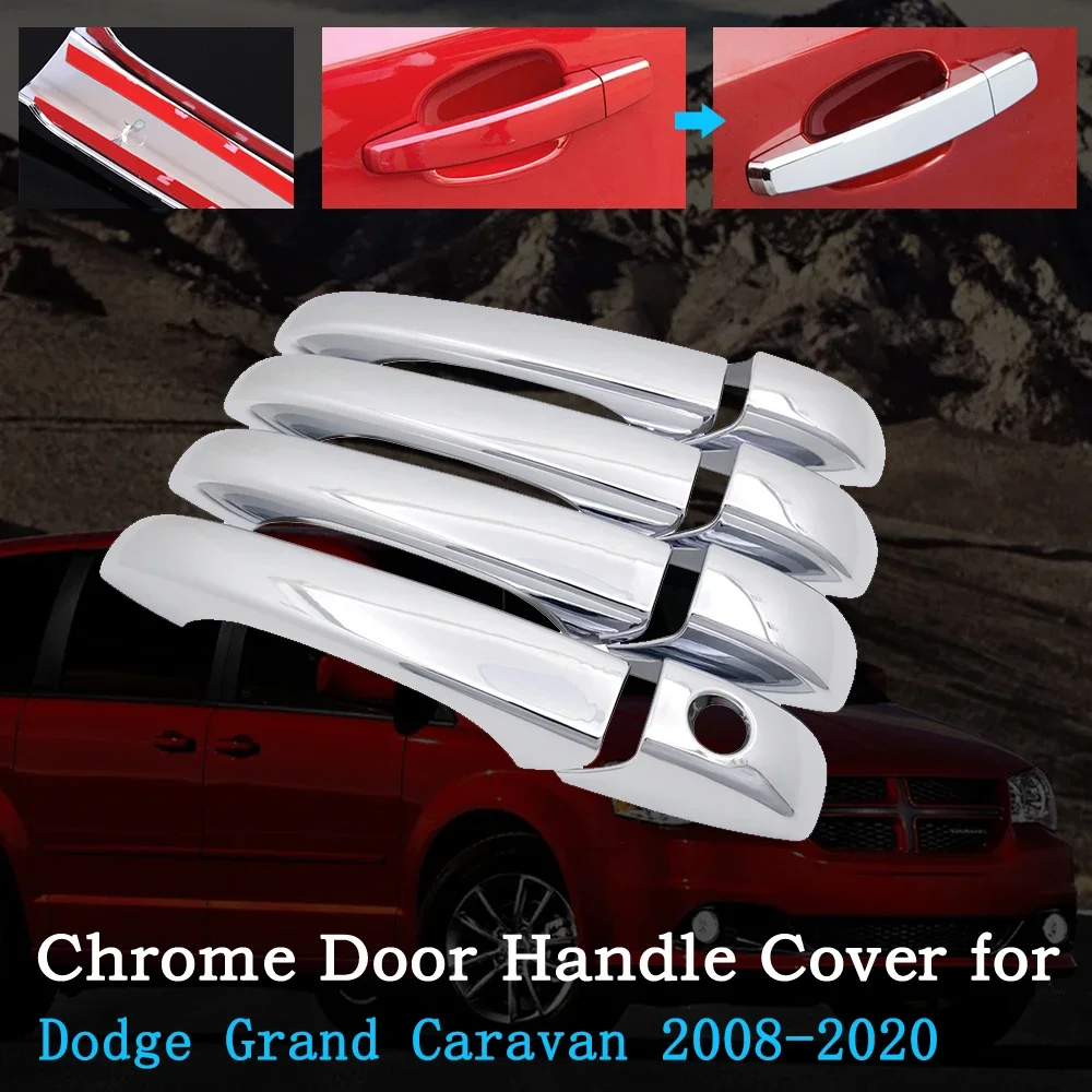 

Chrome Car Door Handle Cover for Dodge Grand Caravan MK5 2008~2020 Trim Set Exterior Accessories 2009 2011 2013 2015 2018 2019