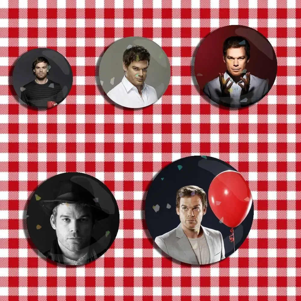 

M-Michael C Hall Actor Dexter Morgan Laser Badge Creative Pins Brooch for Bag Clothes Hat Decor Gifts Fans Collect