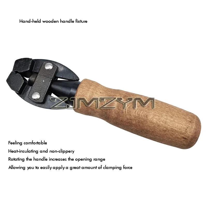 Wooden Handheld Clamp Heat Resistant Wooden Grip Clamp Adjustable Hand Vise Carbon Steel Construction For Prolonged Crafting Use
