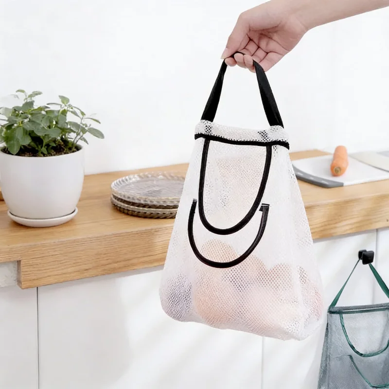 

Kitchen Hanging Storage Bag Thickened Durable Fruit Vegetable Ginger Garlic Handheld Convenient Household Storage Bag
