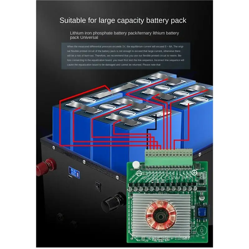 AS62 8A Active Equalizer Balancer 3S 4S 6S 7S 8S 12S 14S 15S 16S 17S 18S 19S 20S 24S BMS Lifepo4/Li-Ion 5A Capacitor(5A 13S)
