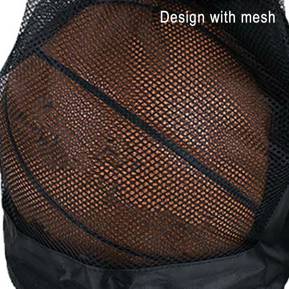 Black Basketball Bag Large Capacity Clothes Mesh Net Multifunctional Football Backpack Gym Storage Sports Volleyball Pouch V4P4