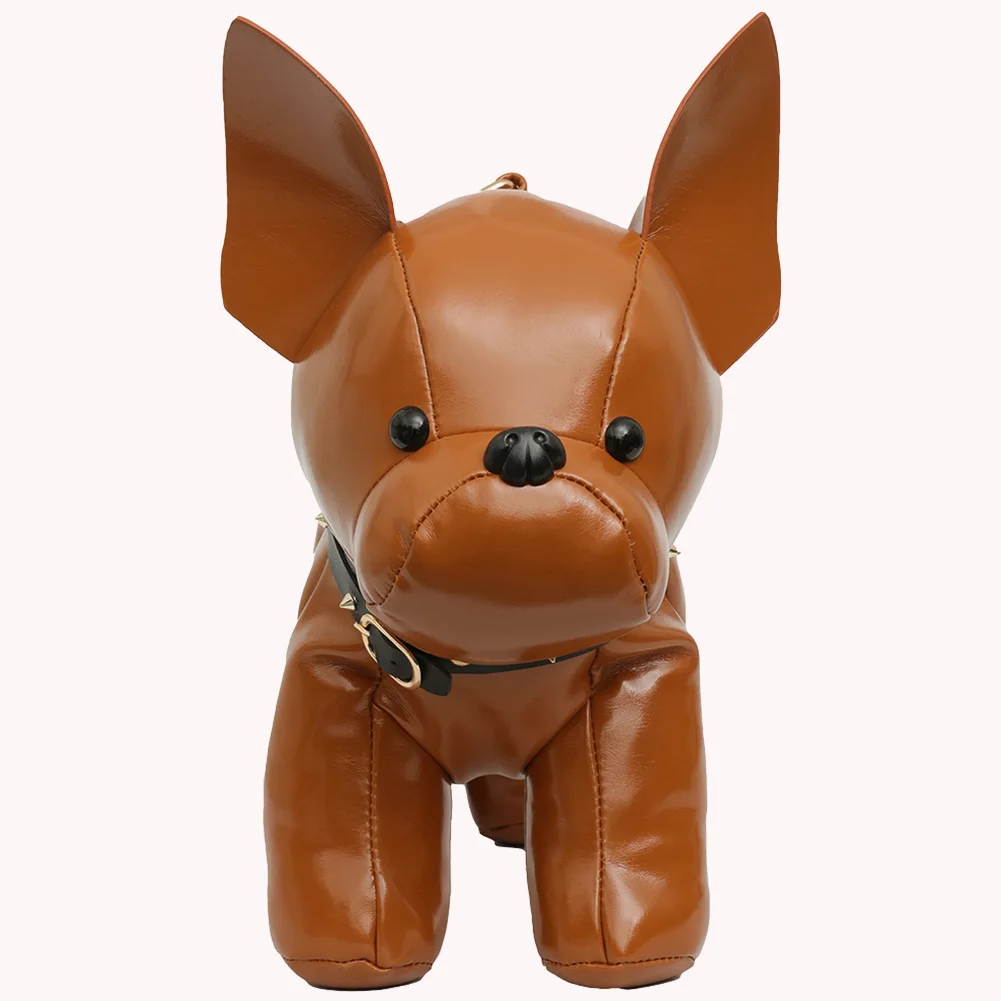 حقيبة كتف للرجال والنساء على شكل بولدوج حقيبة كروس من جلد البولي يوريثان بحزام قابل للتعديل حقيبة يد محفظة للتسوق والسفر